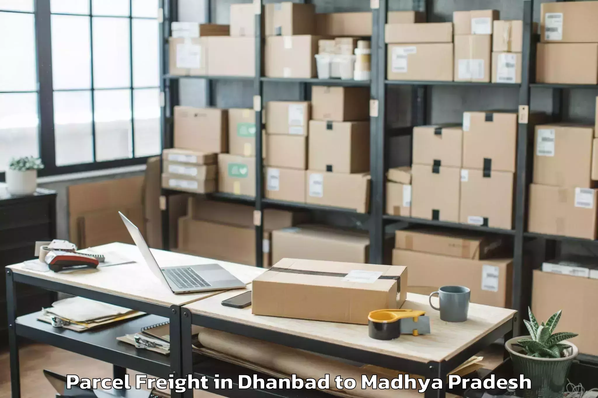 Quality Dhanbad to Sage University Indore Parcel Freight